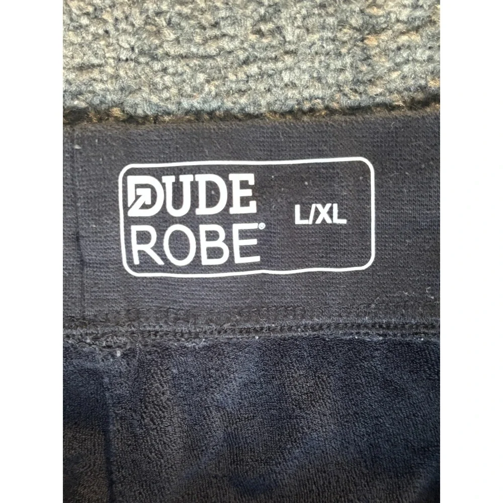 DudeRobe Sweat Shorts Men Large/XL Black Cotton Drawstring Pockets Elastic Waist